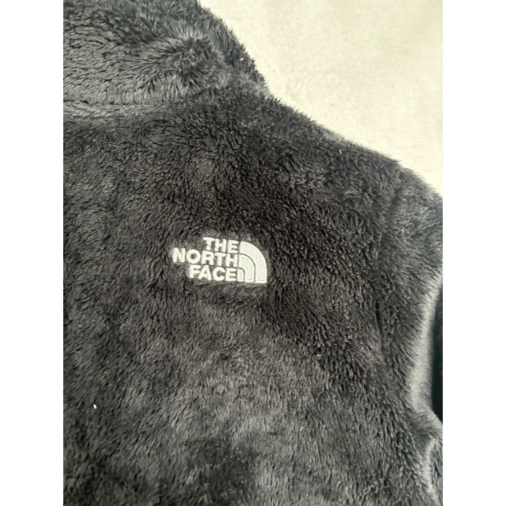 The North Face Girls Black Circular Design Full Zip Fleece Jacket Size L 12